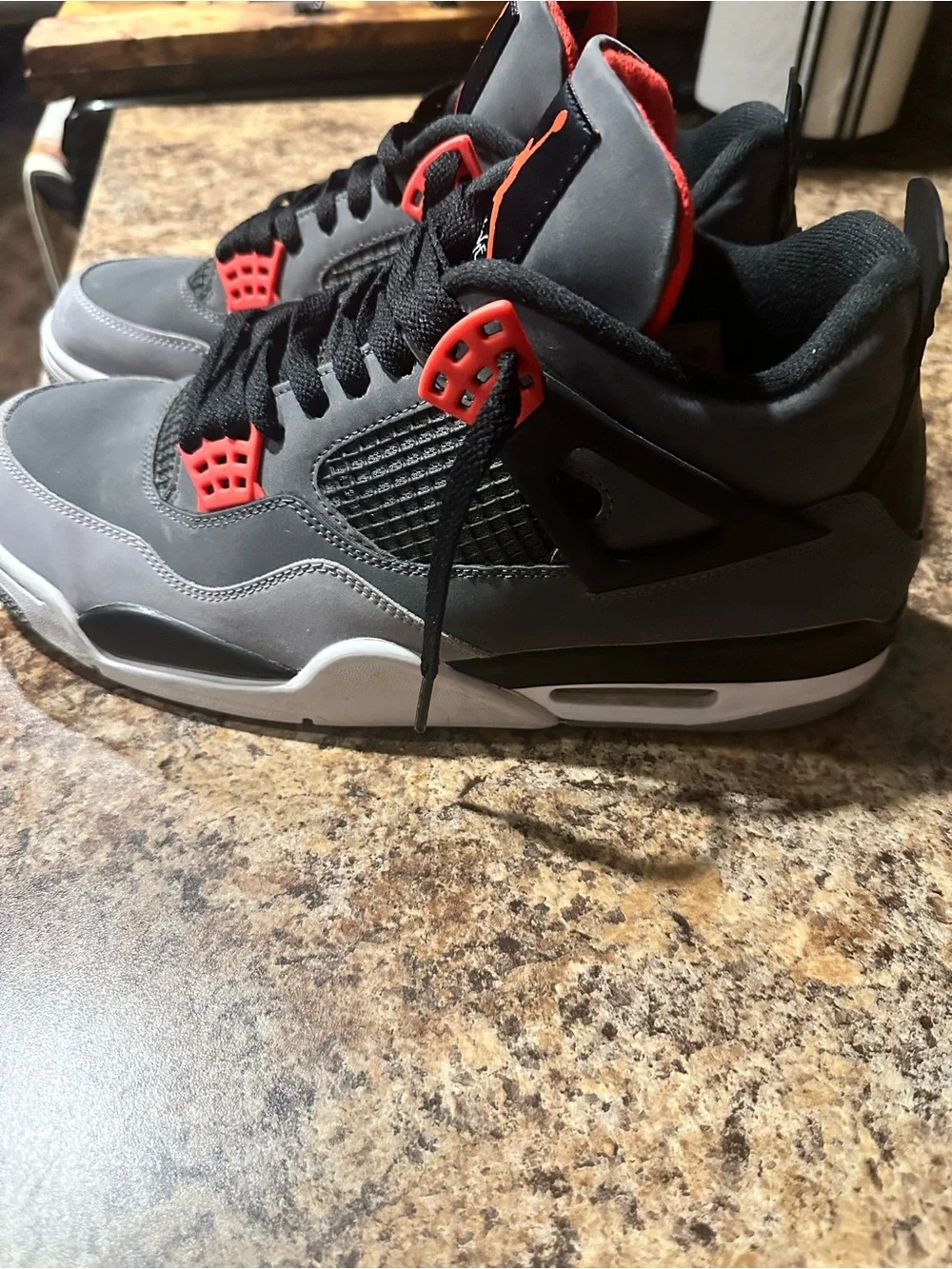 Air Jordan 4 Retro Infrared Black Gray Red Size [11.5]